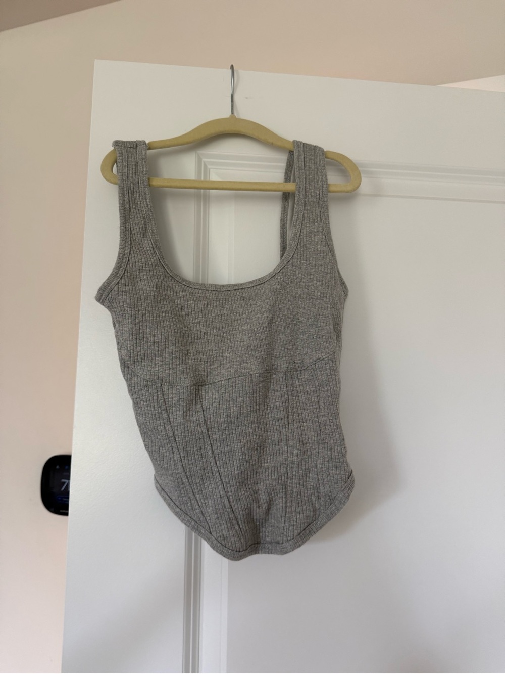PINK Ribbed Tank  - Gray - Picture 2 of 2